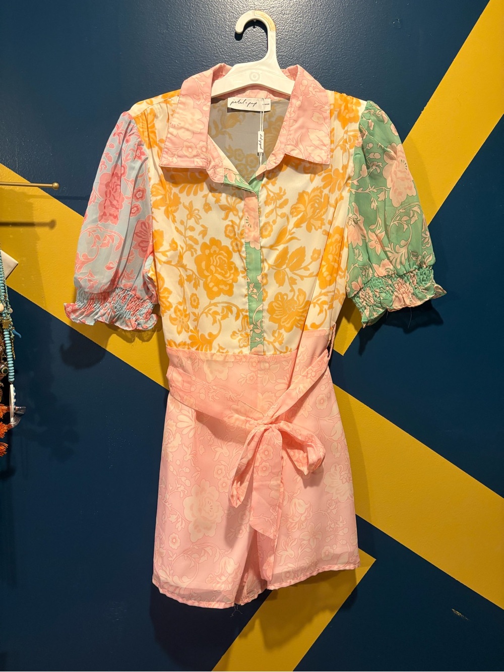 Petal & Pup Multi Patchwork Polly Romper NWT